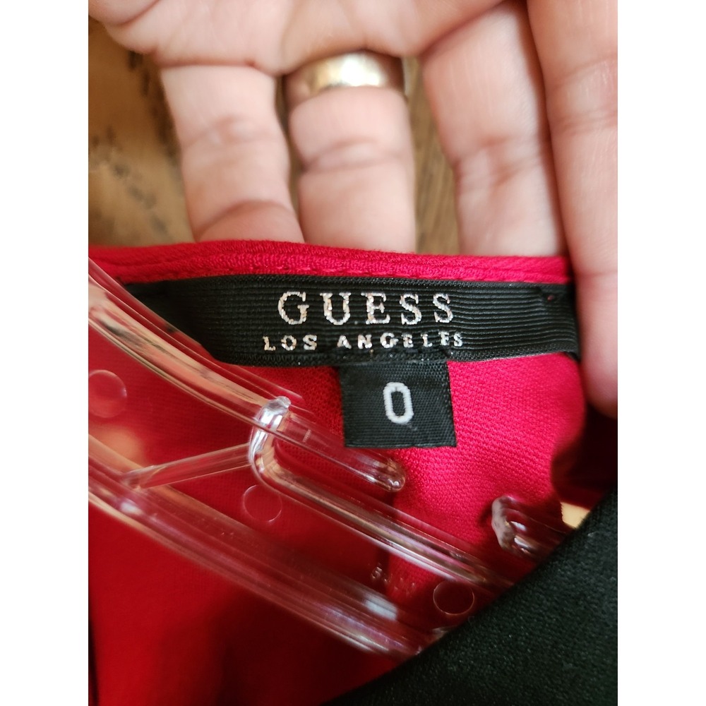 Women Guess Cocktail Dress Red/Black Size 0 - Picture 2 of 3